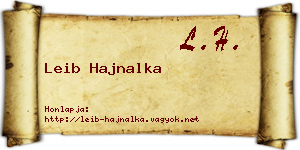 Leib Hajnalka névjegykártya